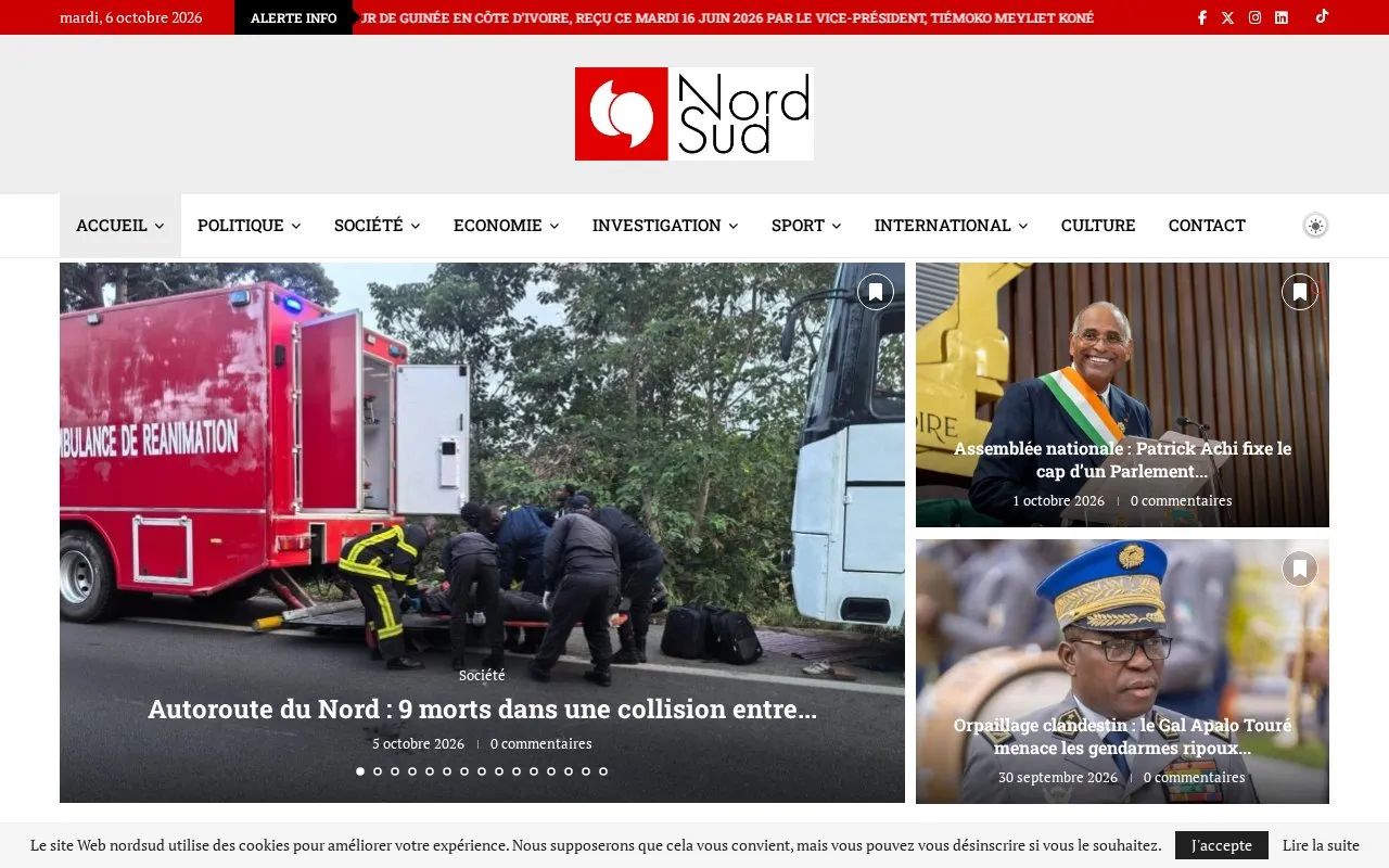 Nord-Sud homepage screenshot