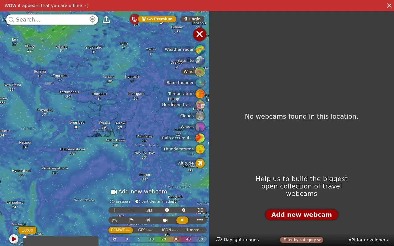 Windy Webcams homepage screenshot