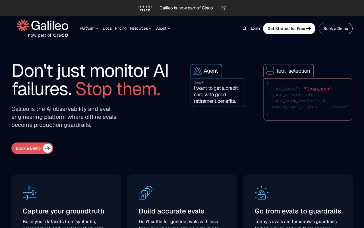 Galileo homepage screenshot