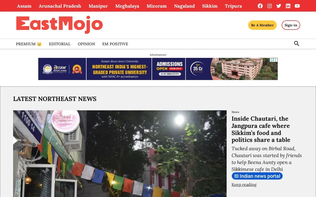 EastMojo homepage screenshot