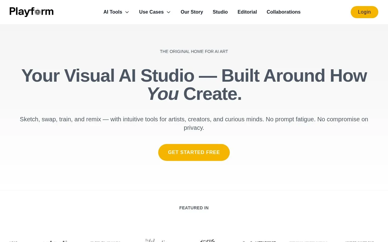 Playform homepage screenshot