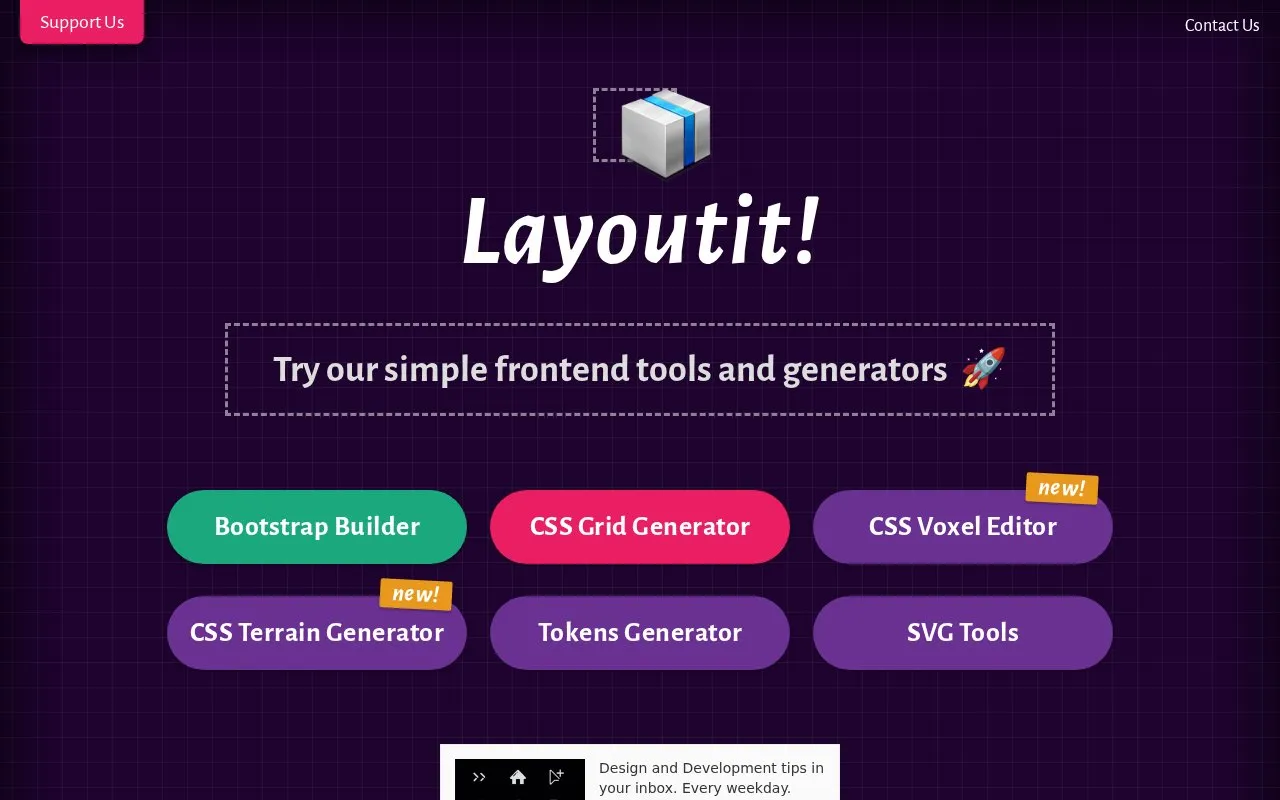 layoutit homepage screenshot