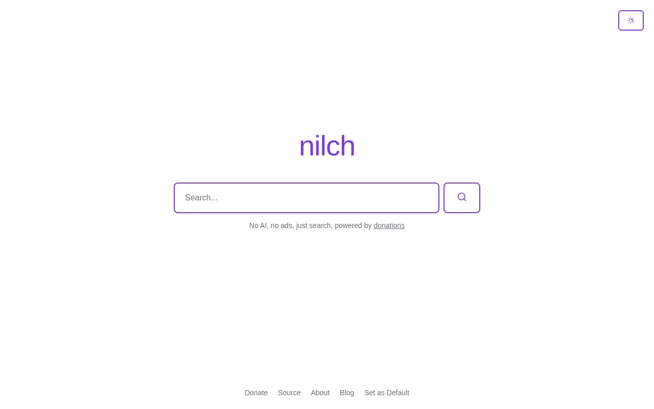 Nilch homepage screenshot