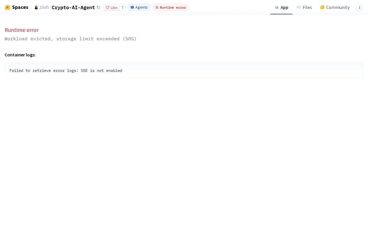 Crypto AI Agent homepage screenshot