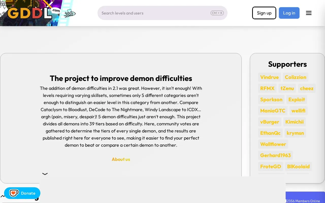 GD Demon Ladder homepage screenshot