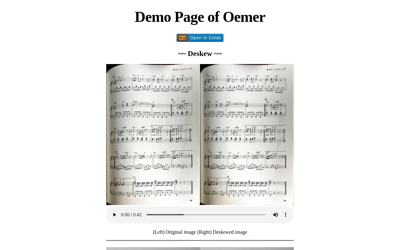Demo homepage screenshot