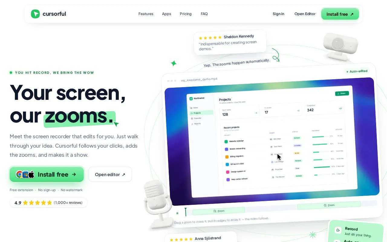 Cursorful homepage screenshot