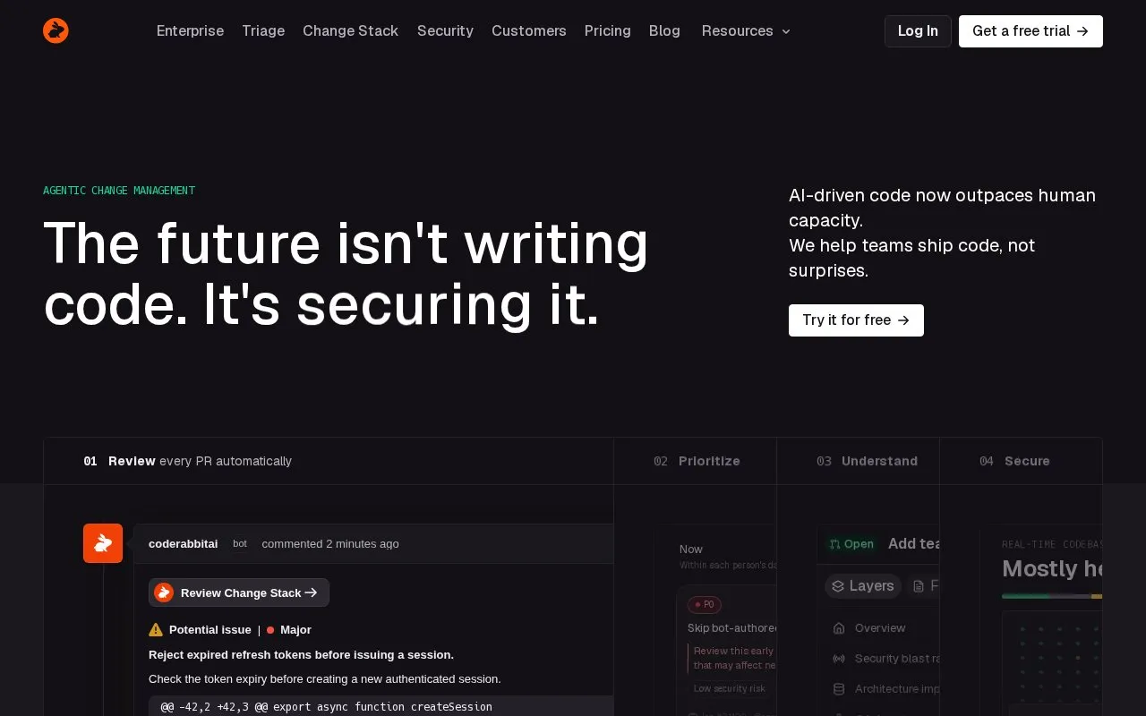 CodeRabbit homepage screenshot