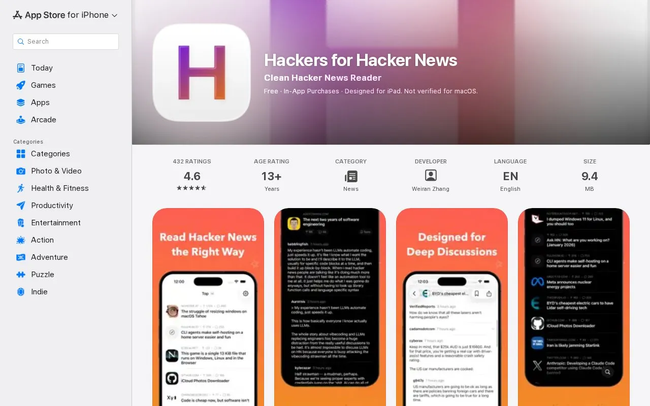 Hackers homepage screenshot
