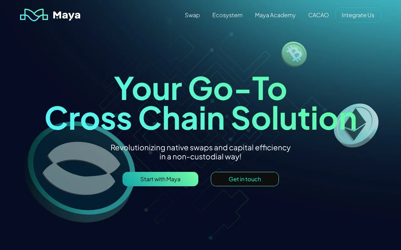 Maya Protocol homepage screenshot