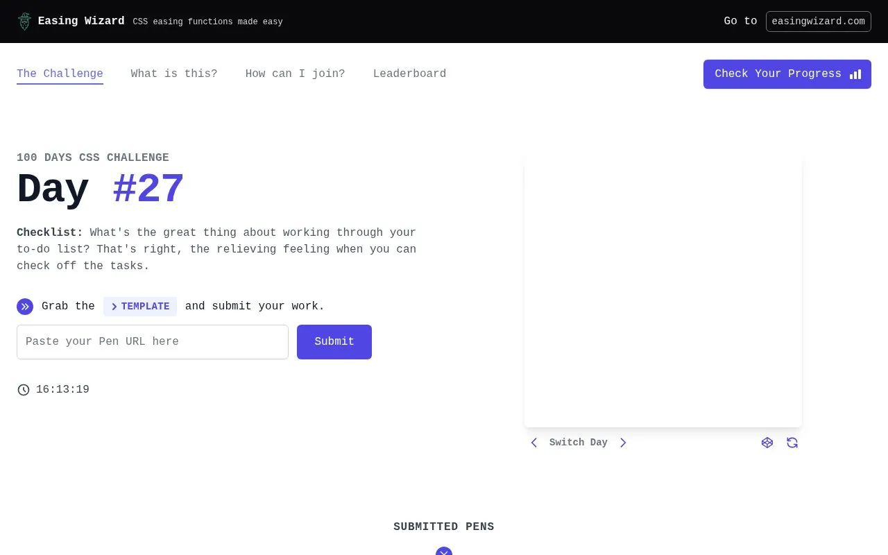 100DayCSS homepage screenshot