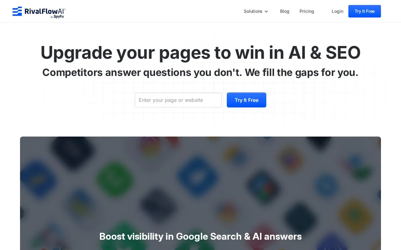 RivalFlow AI homepage screenshot