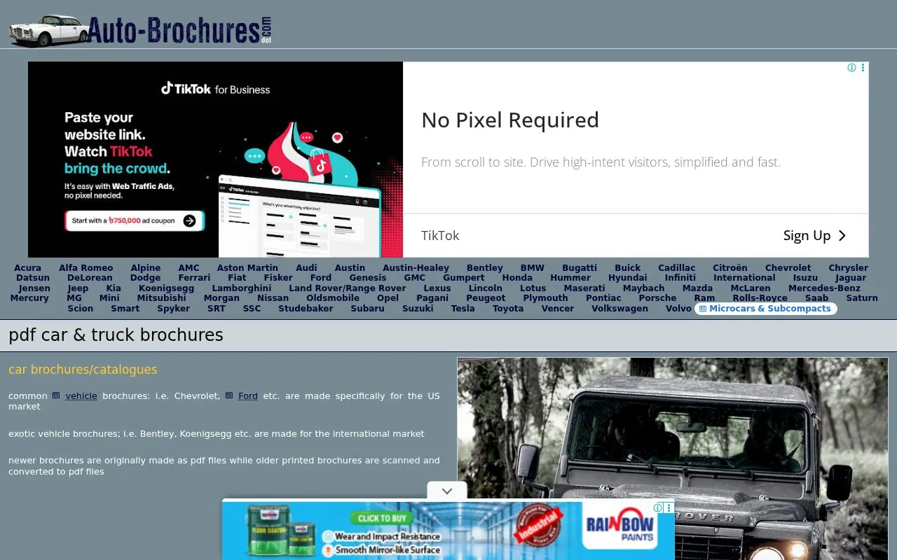 Auto-Brochures homepage screenshot
