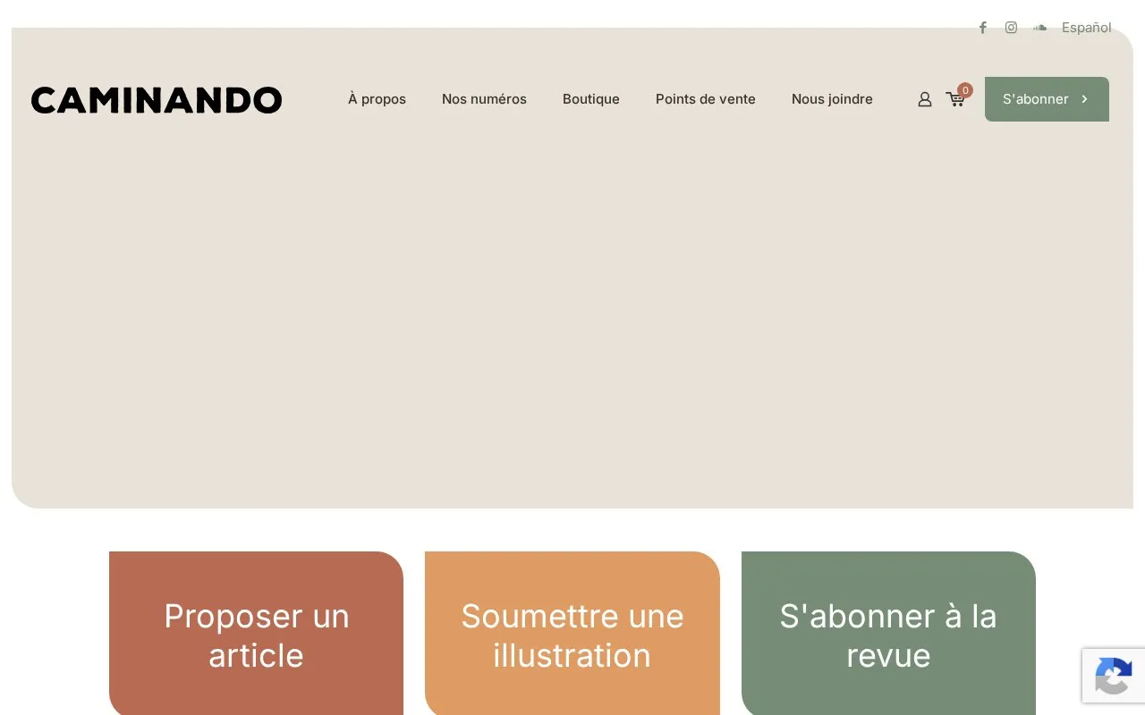 Caminando homepage screenshot