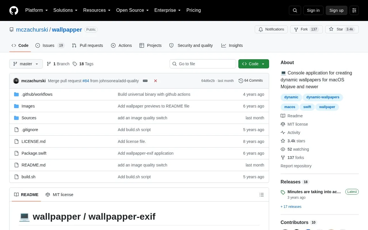 wallpapper homepage screenshot