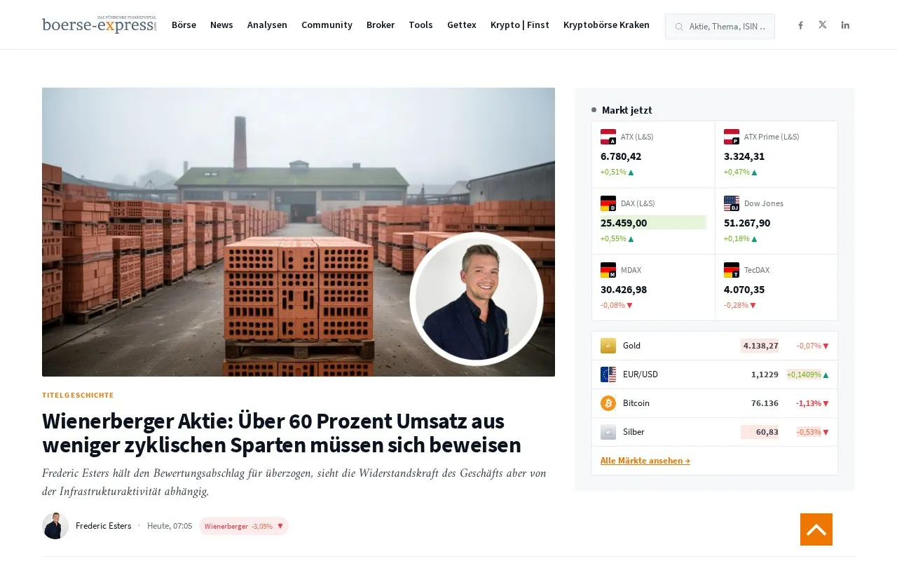 boerse-express homepage screenshot