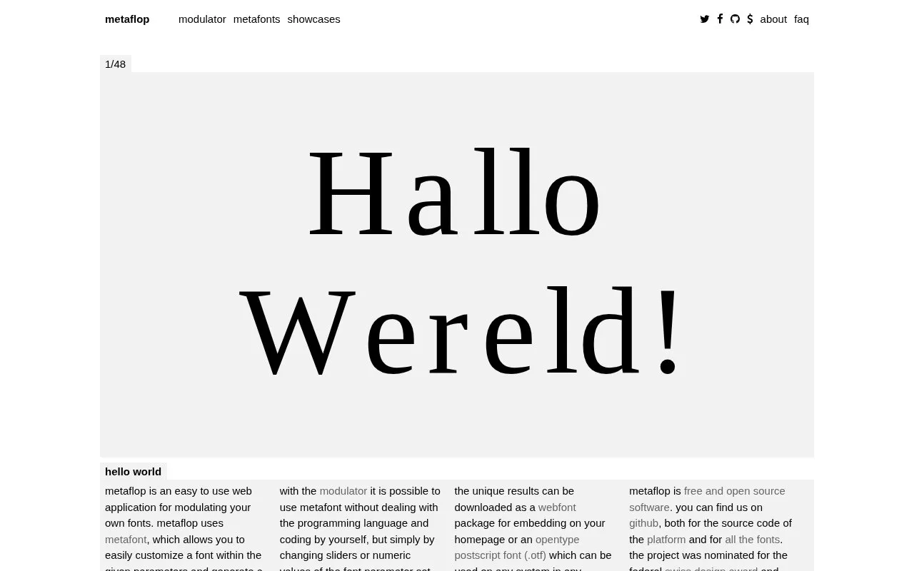 metaflop homepage screenshot