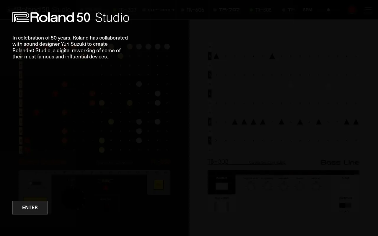 Roland50.studio homepage screenshot