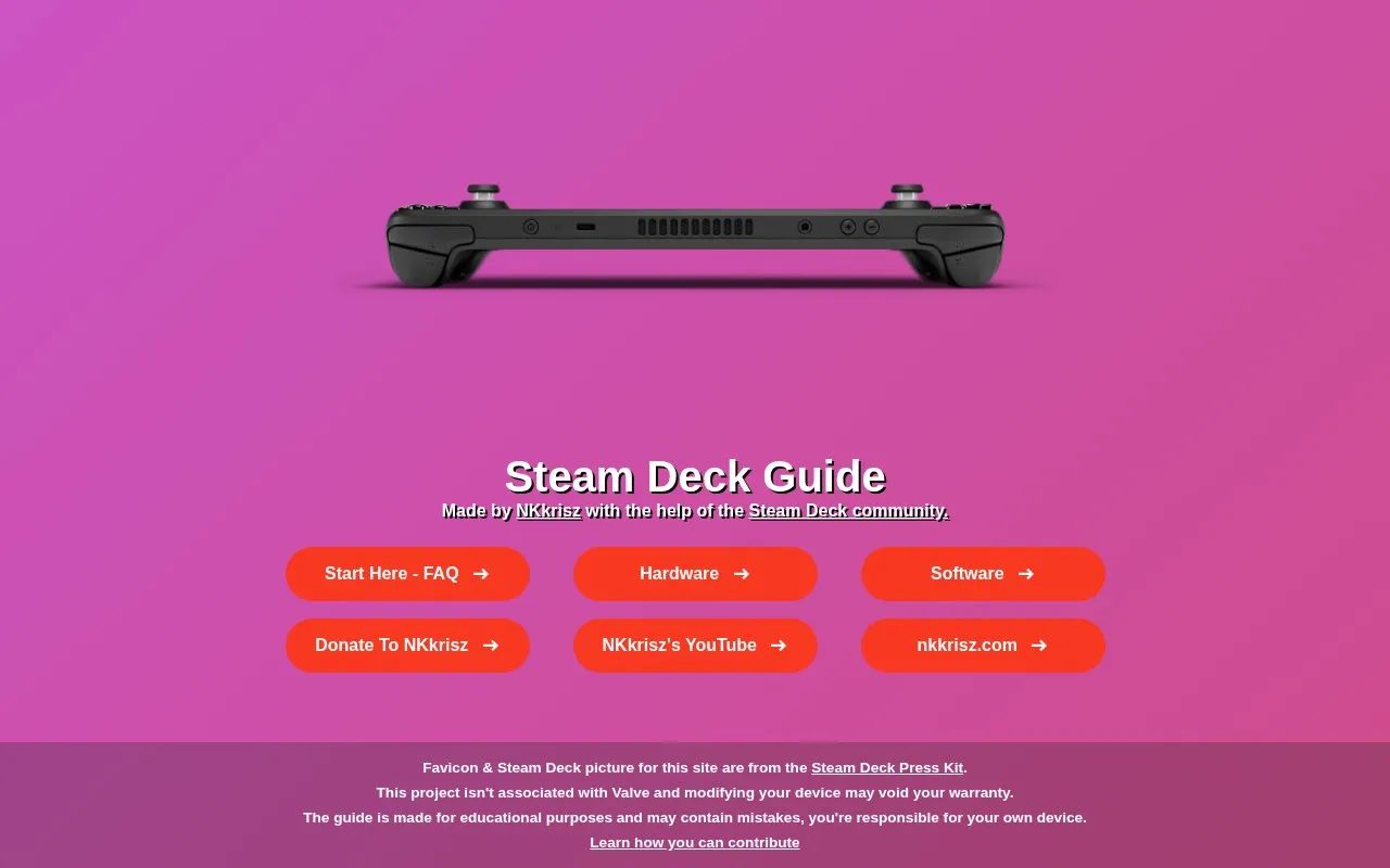 Steamdeck homepage screenshot