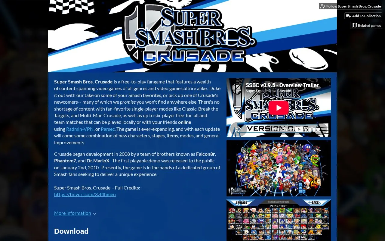 Smash Crusade homepage screenshot