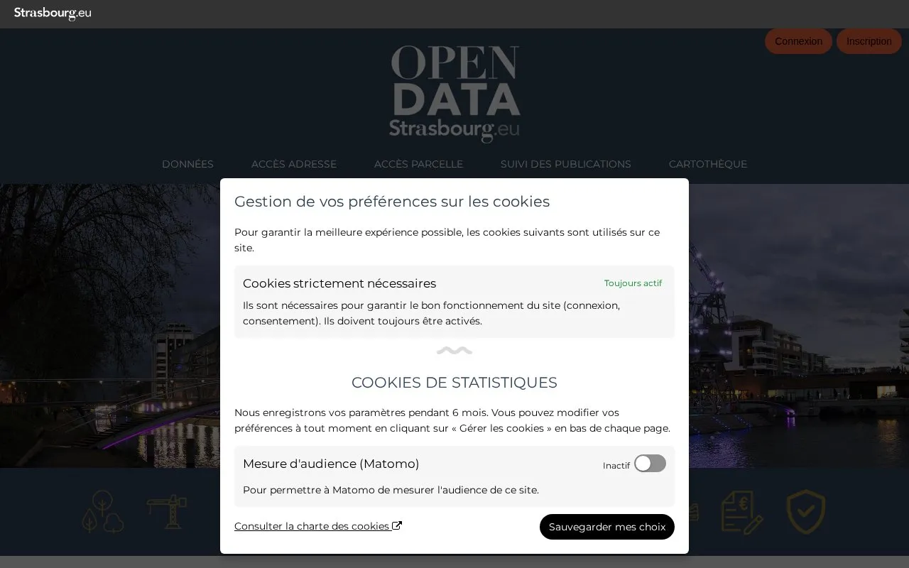 data.strasbourg.eu homepage screenshot
