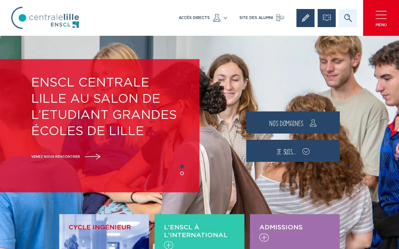 Ecole Nationale Superieure de Chimie de Lille homepage screenshot