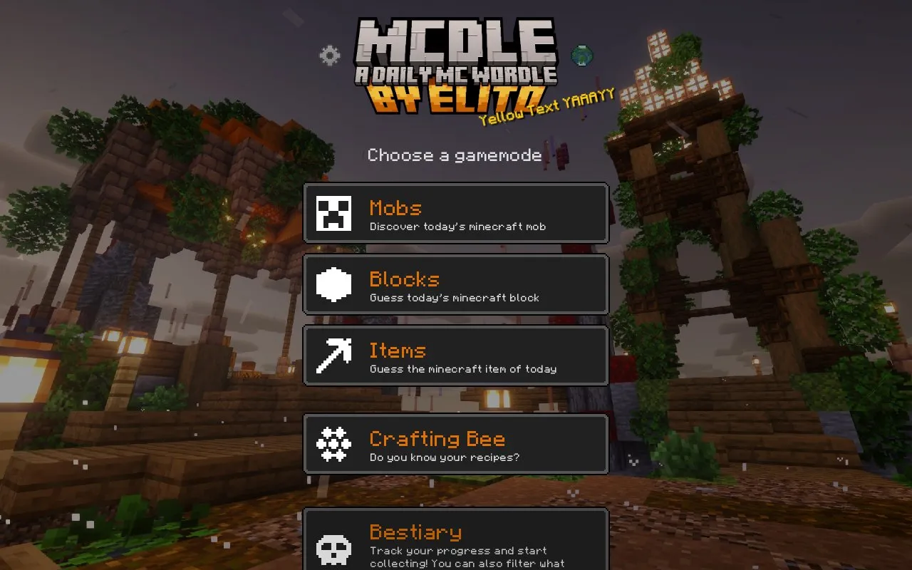 MCdle homepage screenshot