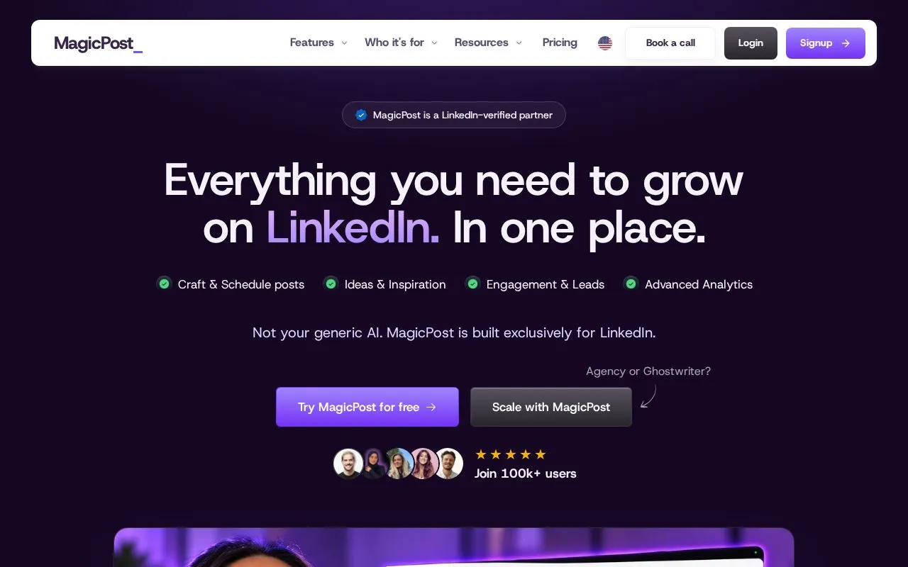 MagicPost homepage screenshot