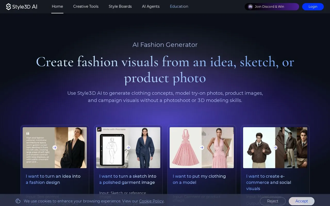 Style3D AI homepage screenshot