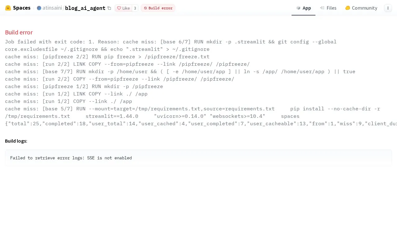 Blog Ai Agent homepage screenshot