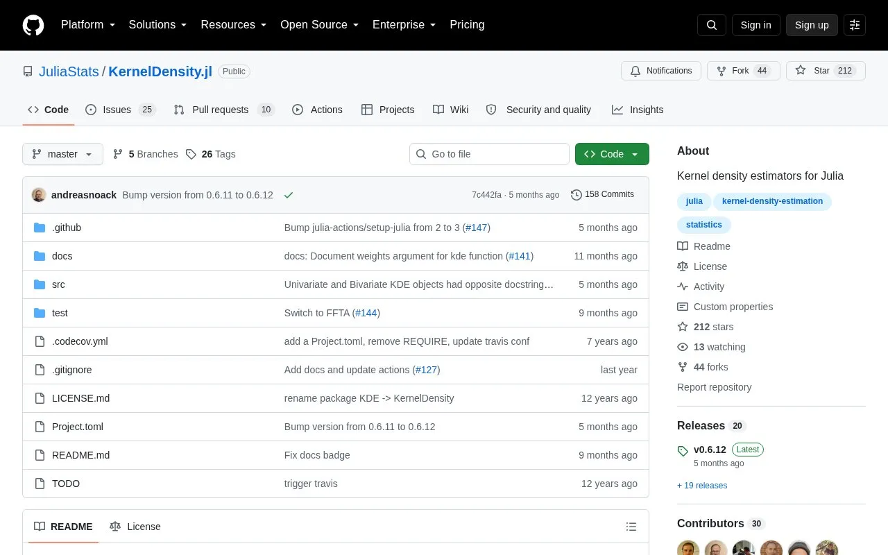 Kernel Density homepage screenshot
