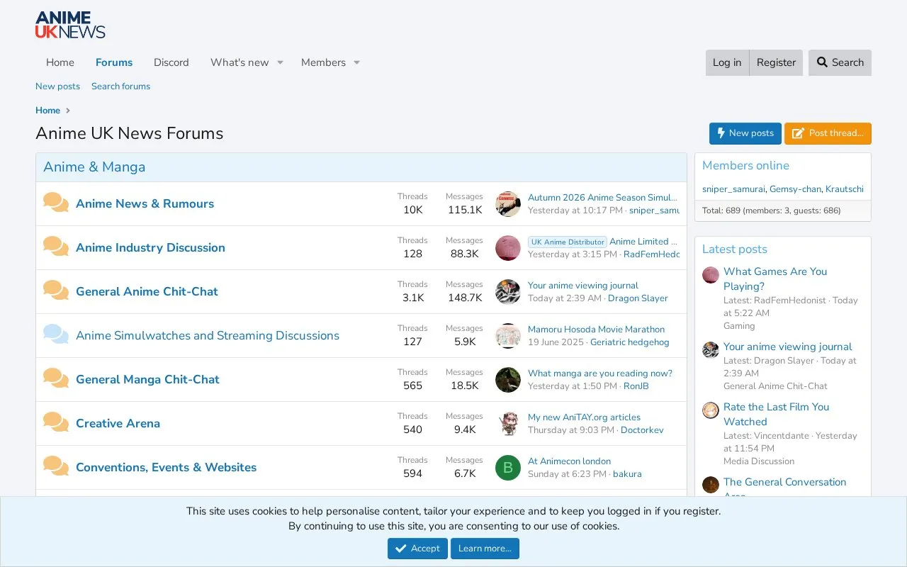 AnimeUKNews homepage screenshot