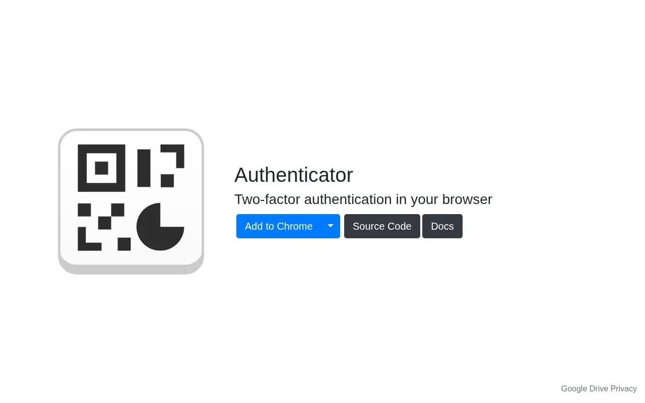 Authenticator homepage screenshot