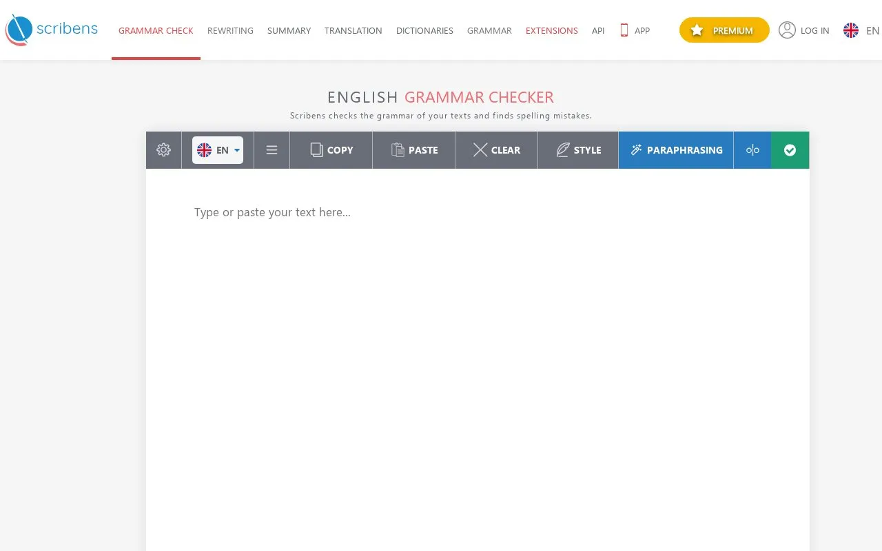 Scribens homepage screenshot