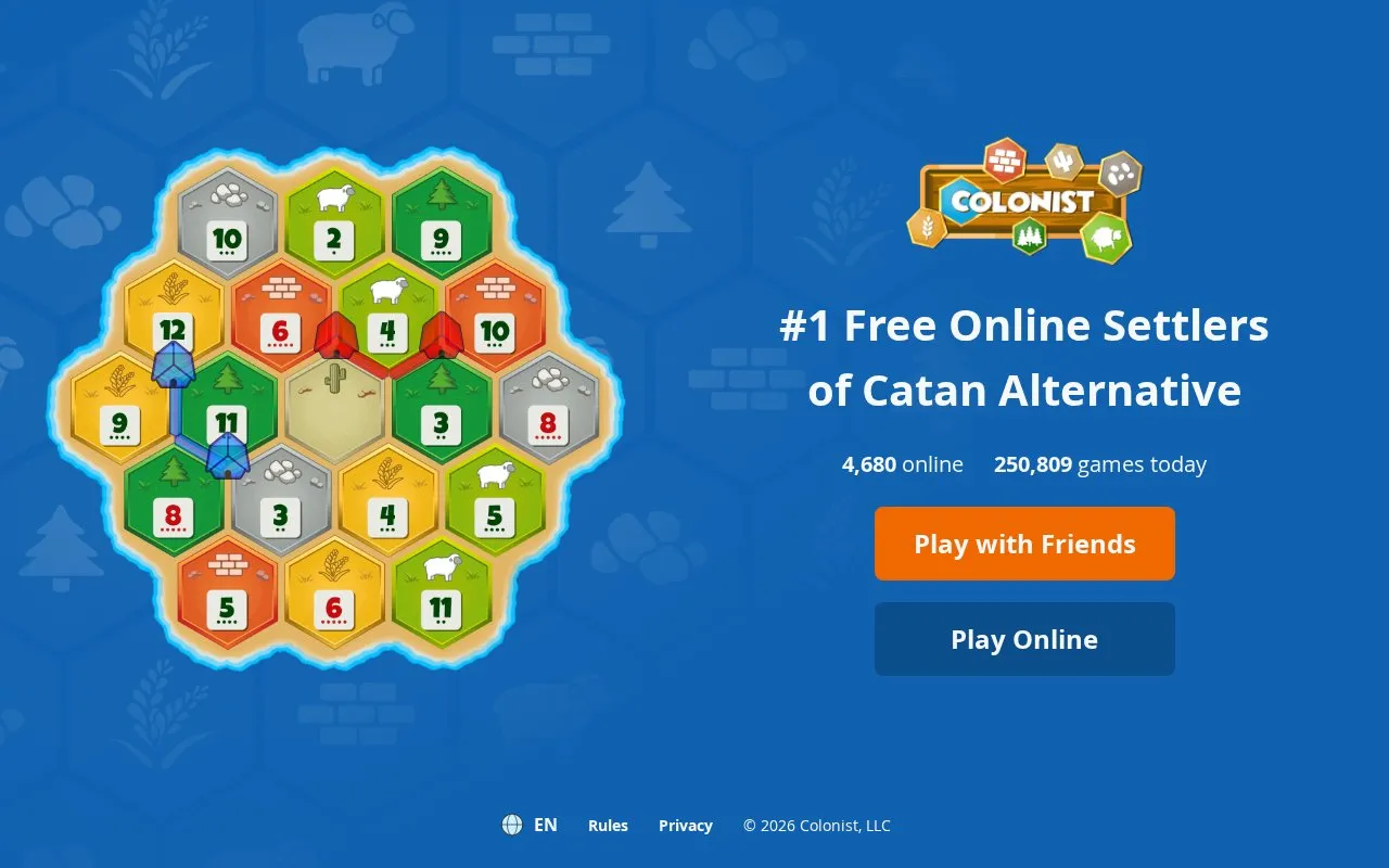 Colonist homepage screenshot