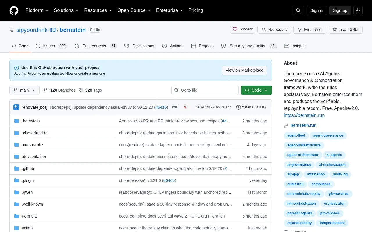 Bernstein homepage screenshot