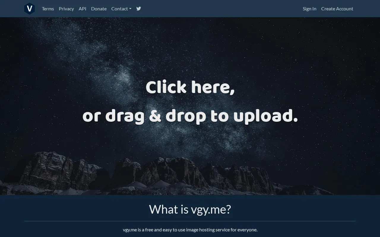 vgy.me homepage screenshot