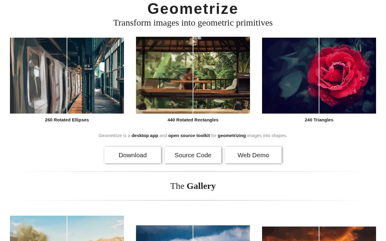 Geometrize homepage screenshot