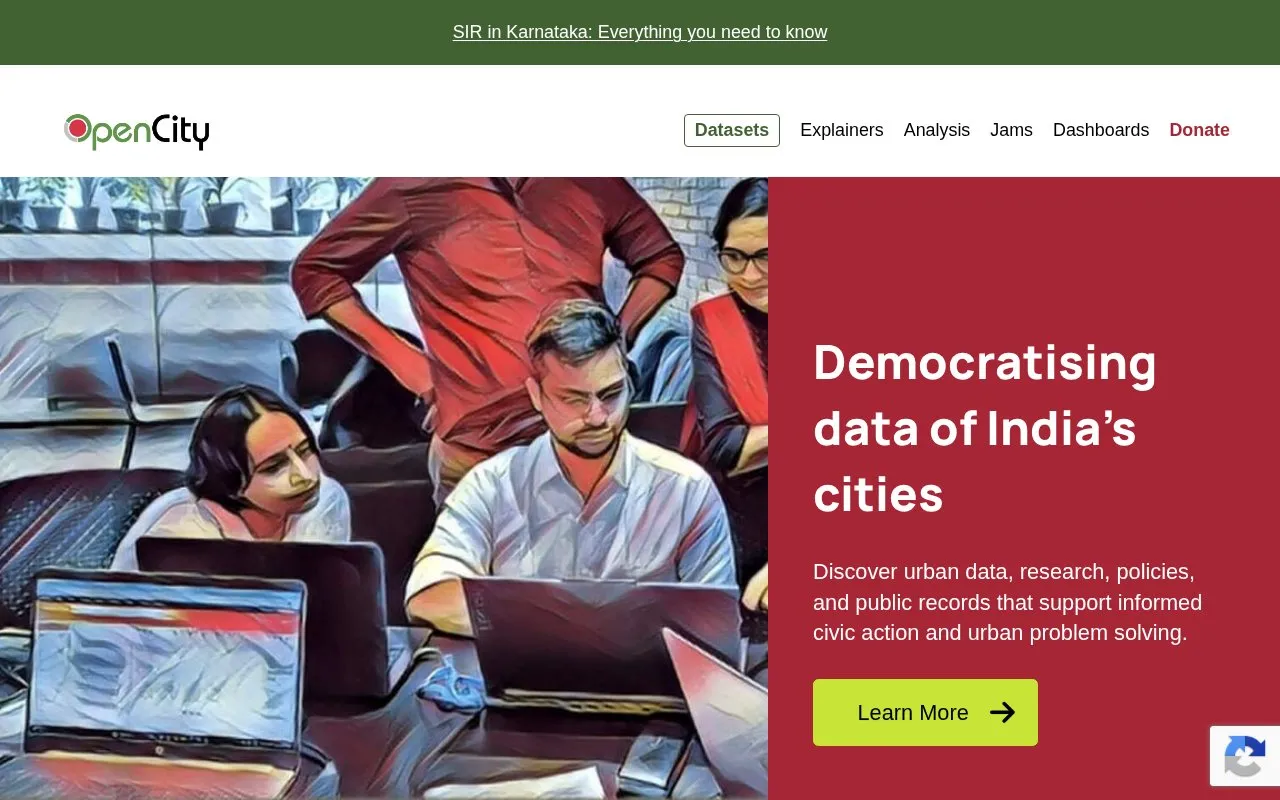 OpenCity-Urban Data Portal homepage screenshot
