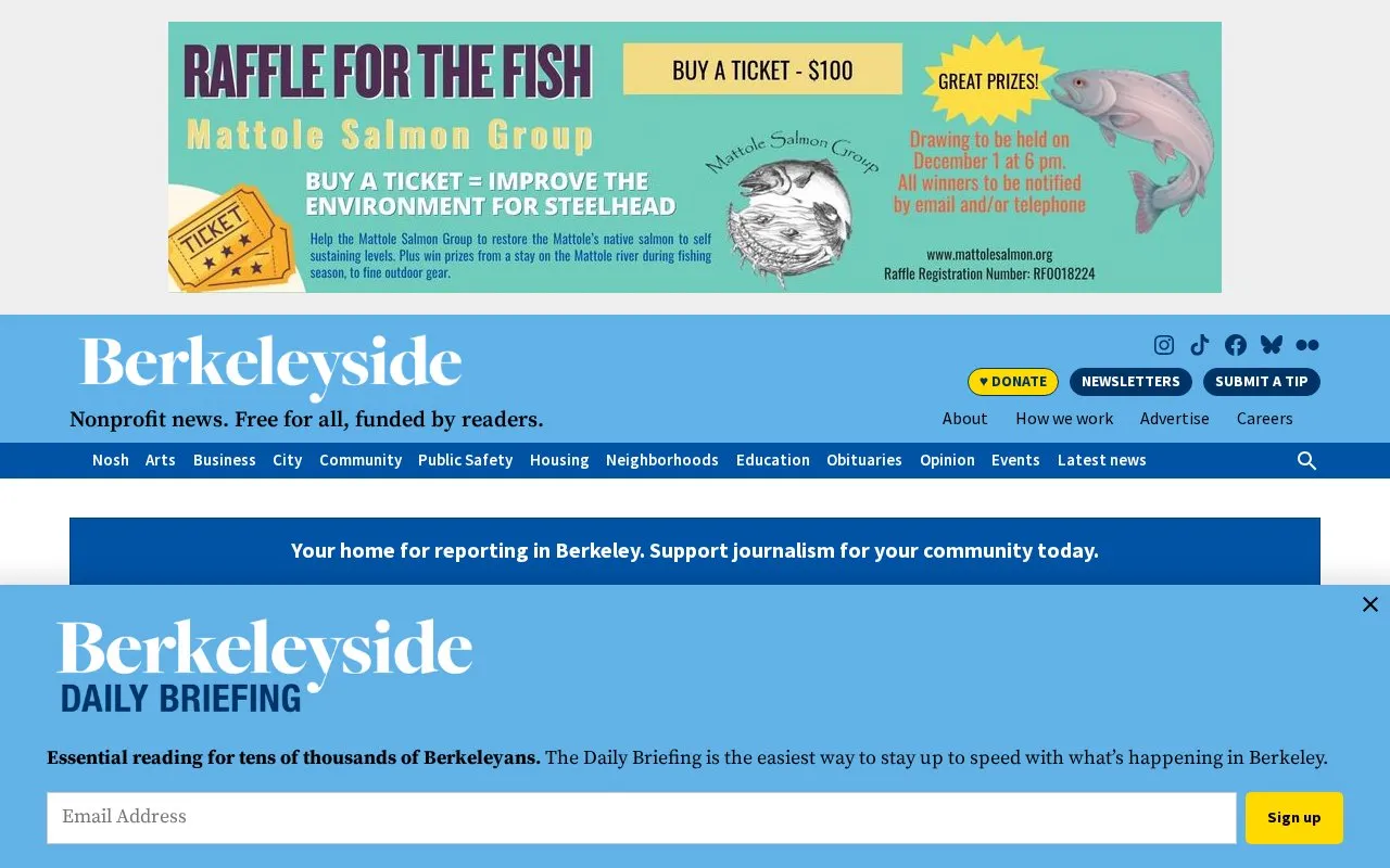 Berkeleyside homepage screenshot