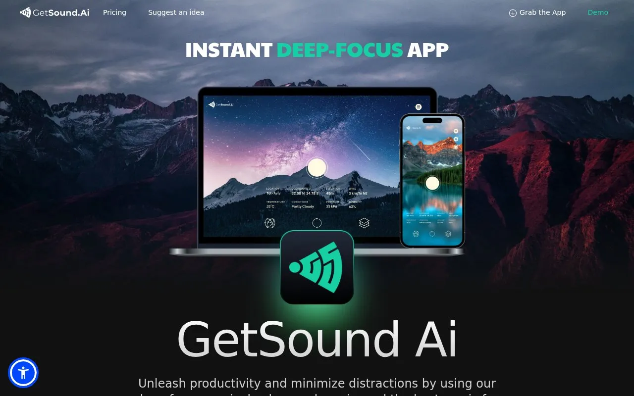 GetSound.Ai homepage screenshot