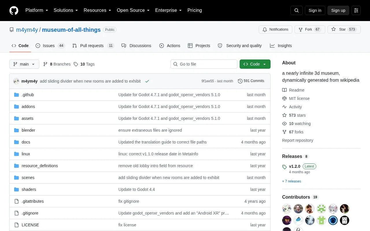 Museum Of All Things homepage screenshot
