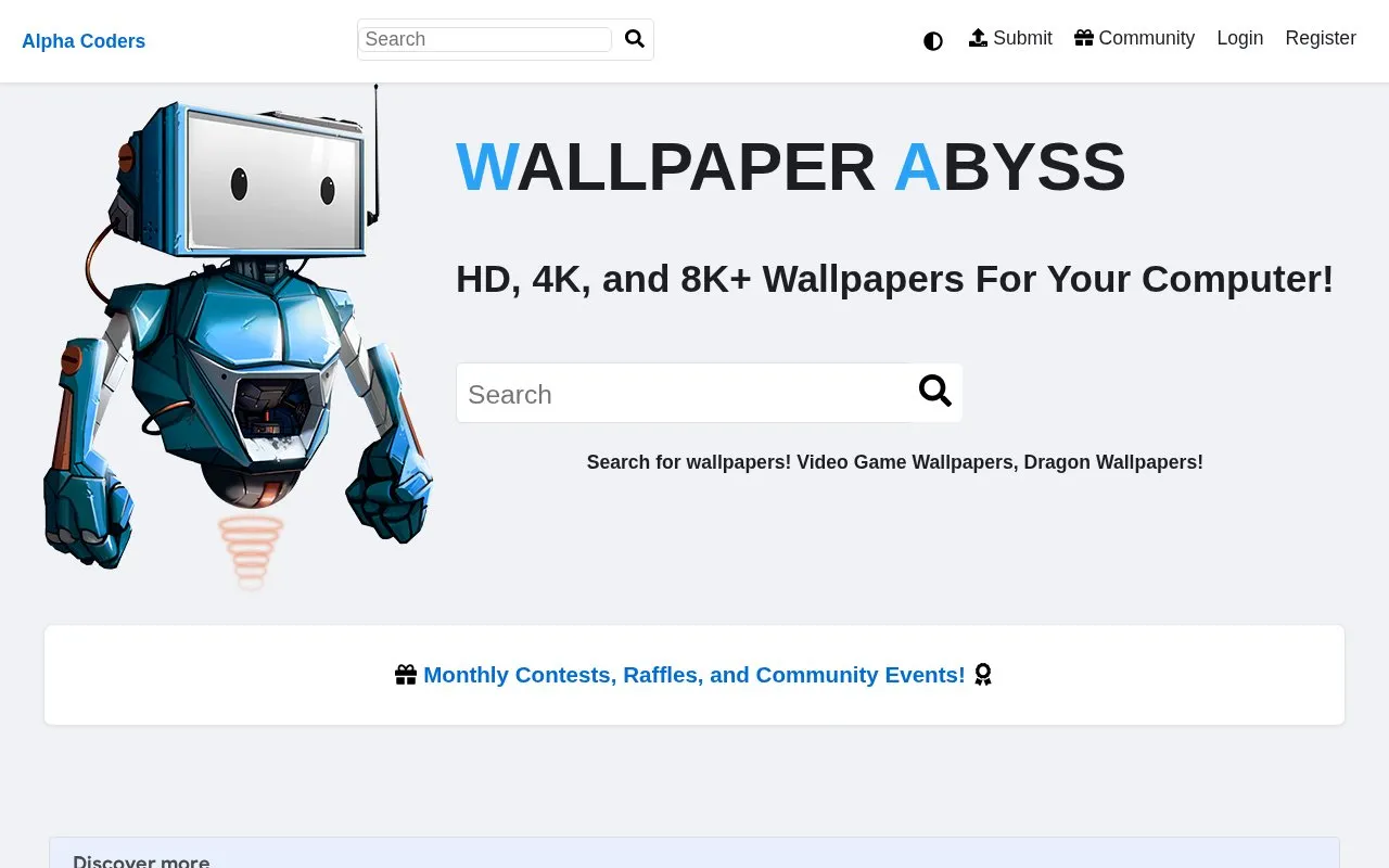 Wallpaper Abyss homepage screenshot