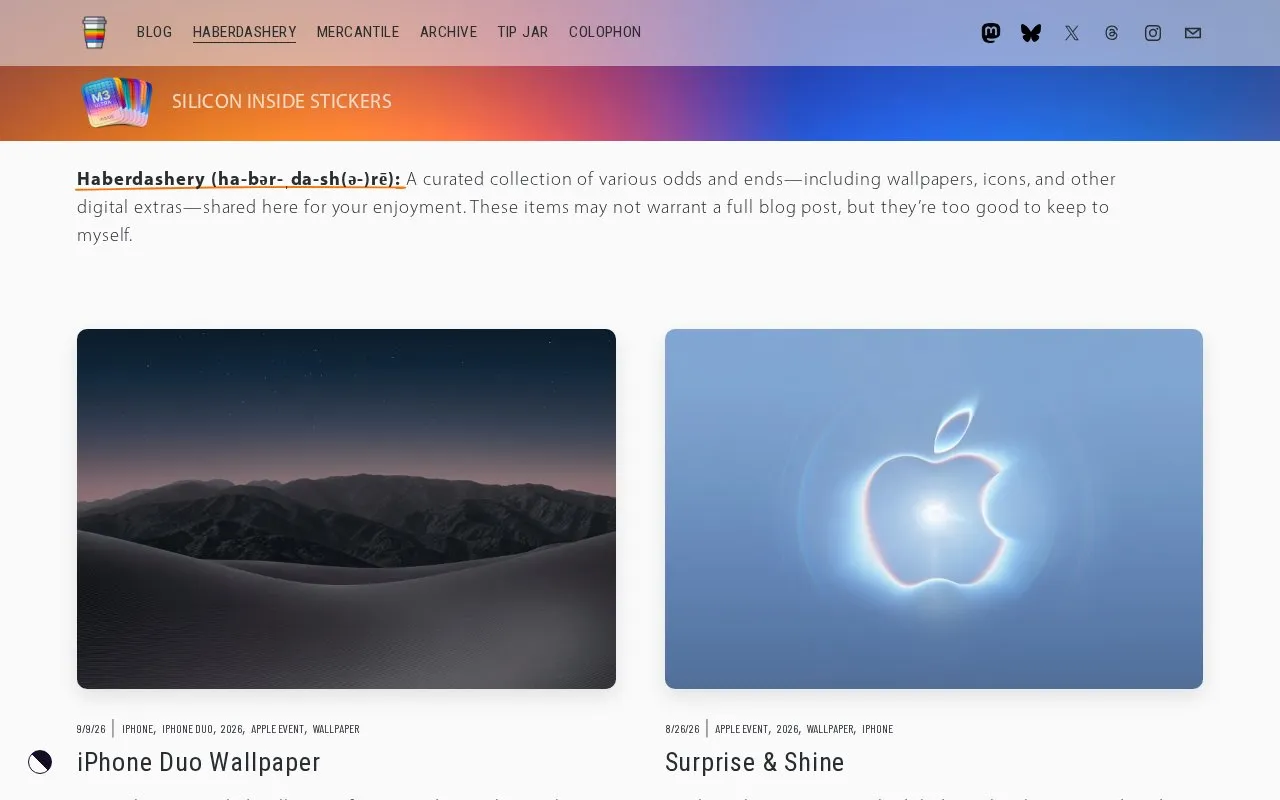 Wallpaper homepage screenshot