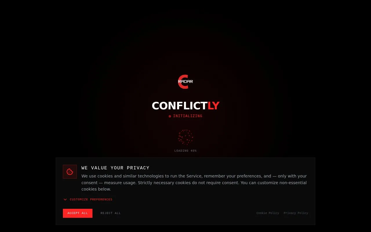 Conflictly homepage screenshot