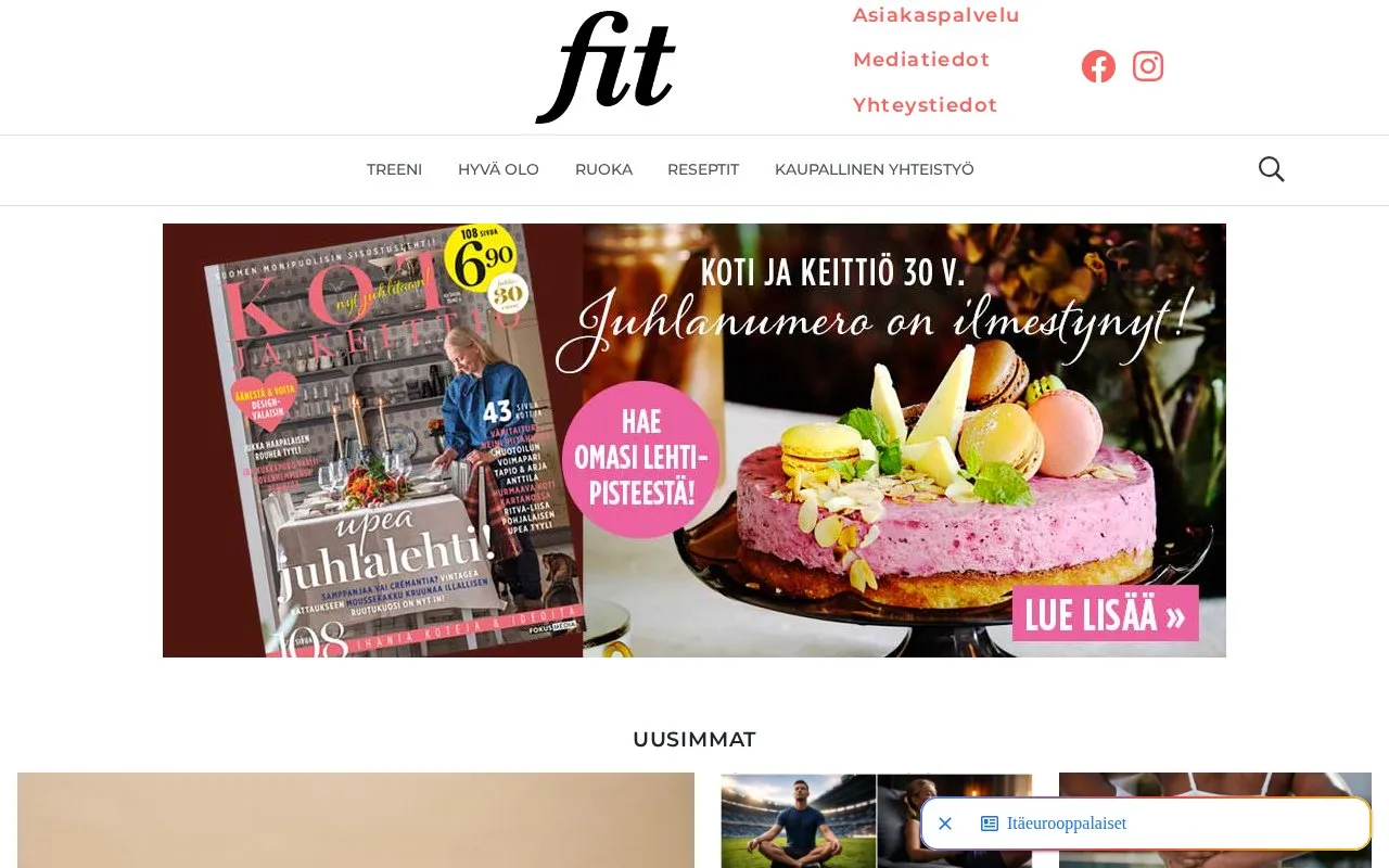 Fit homepage screenshot
