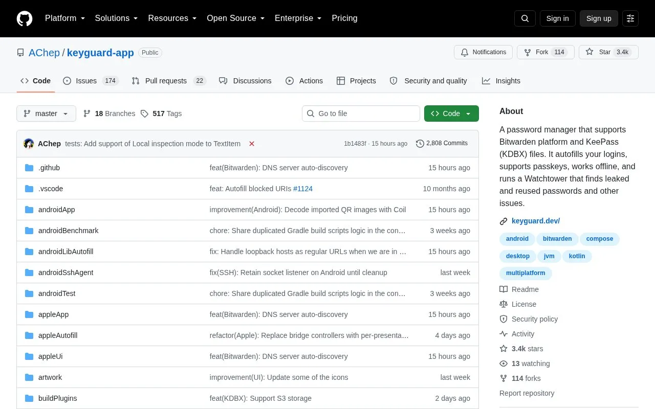 Alt Client homepage screenshot