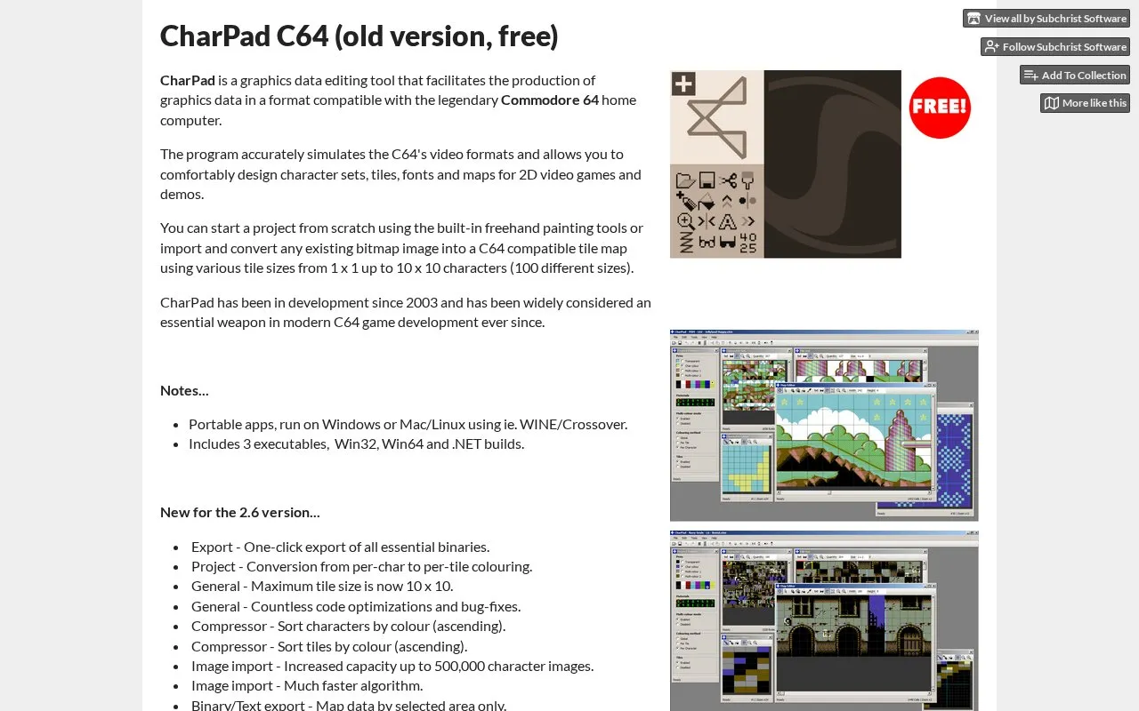CharPad homepage screenshot