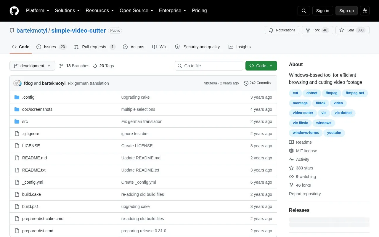 simple-video-cutter homepage screenshot