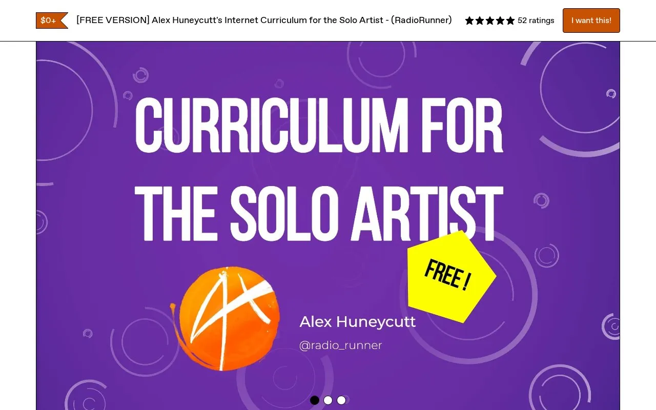 Curriculum for the Solo Artists homepage screenshot